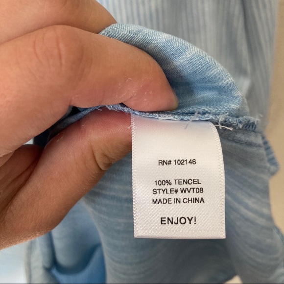 COPY - Michael Stars Boho Chambray Striped Shirt Dress - Picture 4 of 8